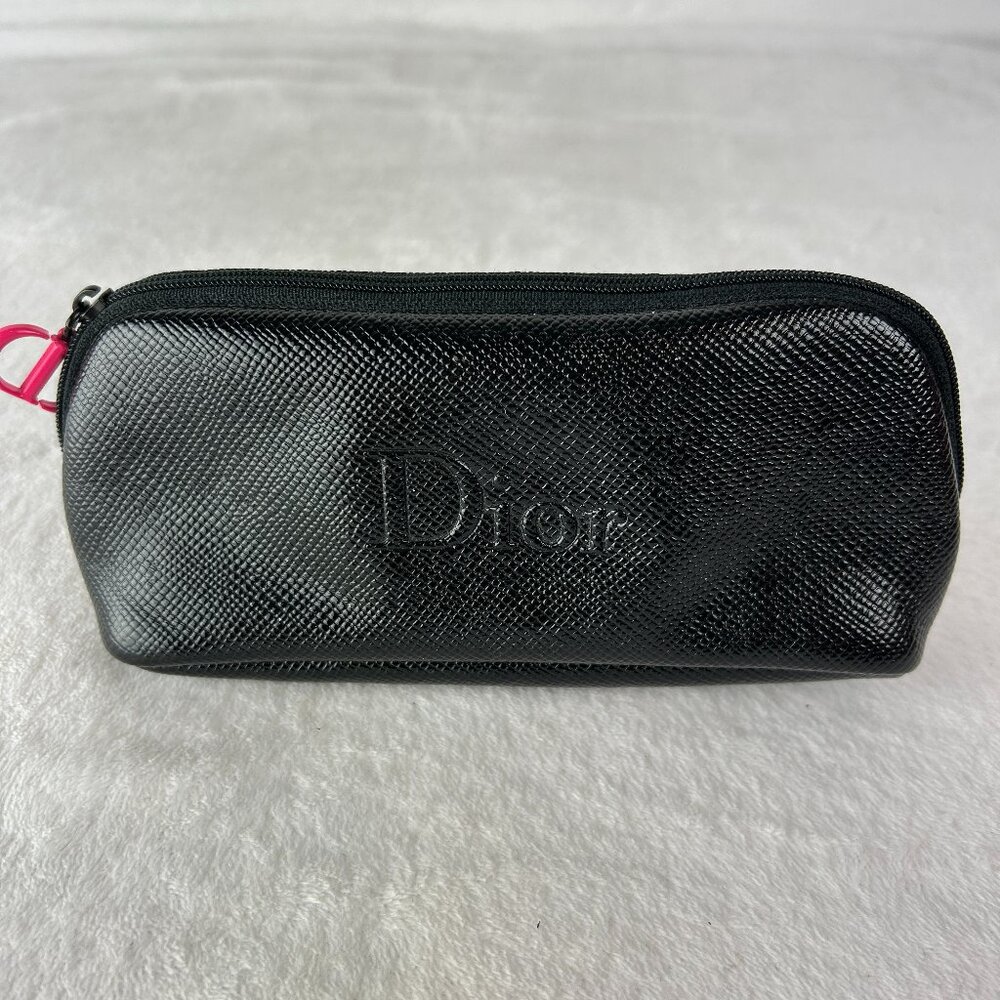 DIOR Small Makeup Bag Black Beauty Pouch , Case 7"×3"